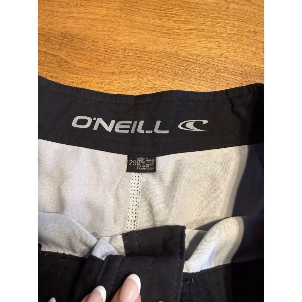 O'Neill Men's Ombre Wave Brisbane Ultrasuede Swim Board Shorts Blk Gray Size 29